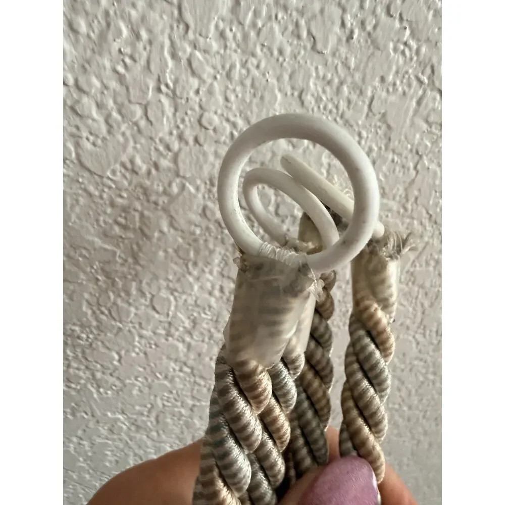 vintage-style curtain tiebacks gold and cream tassels with beaded accents